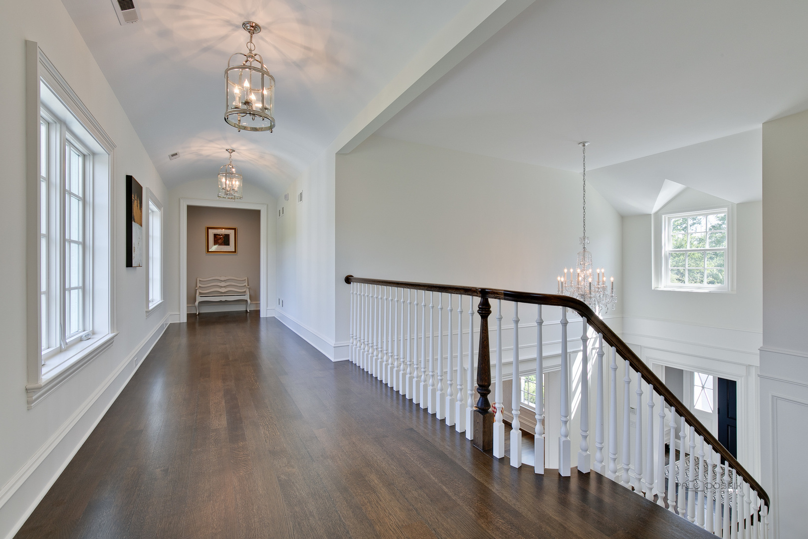 500 South Ridge Road Lake Forest, IL 60045 - Photo 26 of 54 a view of a hallway with wooden floor and staircase