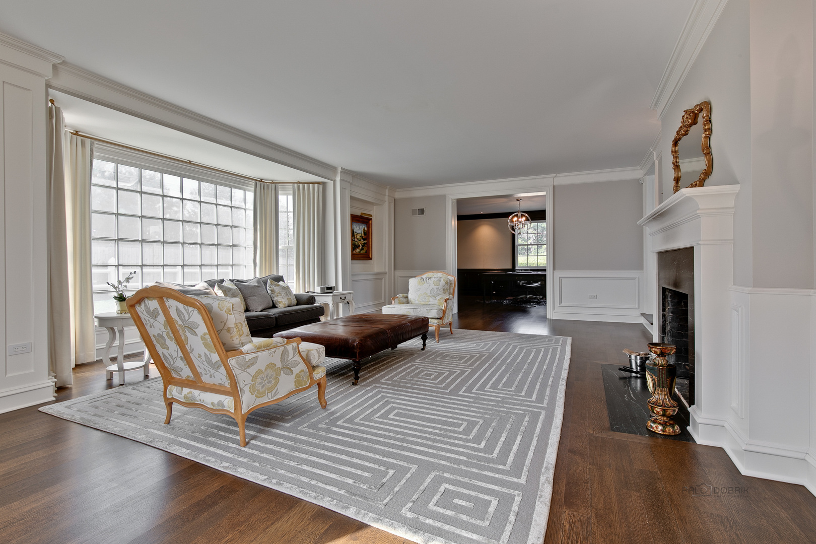 500 South Ridge Road Lake Forest, IL 60045 - Photo 7 of 54 a living room with furniture and a fireplace