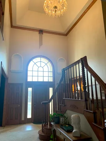 a view of staircase with a potted plant