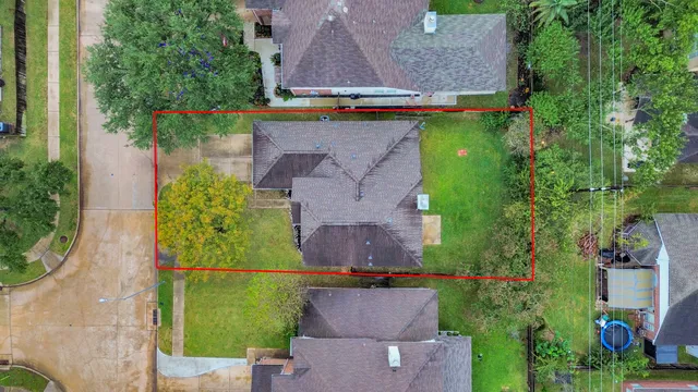an aerial view of multiple houses