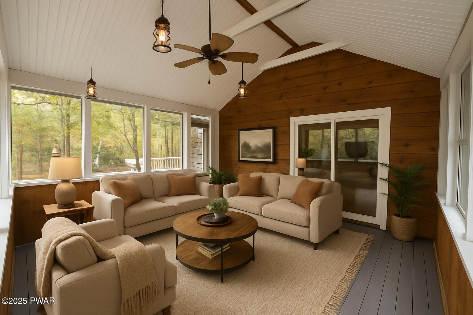 120 Rodeo Lane Hawley, PA 18428 - Photo 6 of 36 a living room with furniture ceiling fan and a window