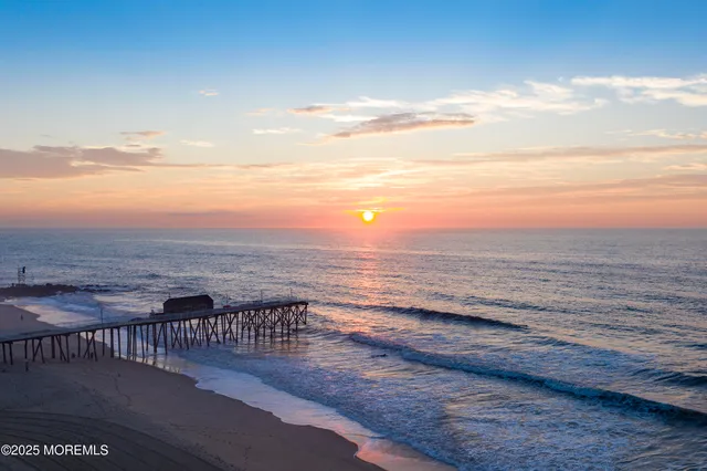 a view of a lake with a city