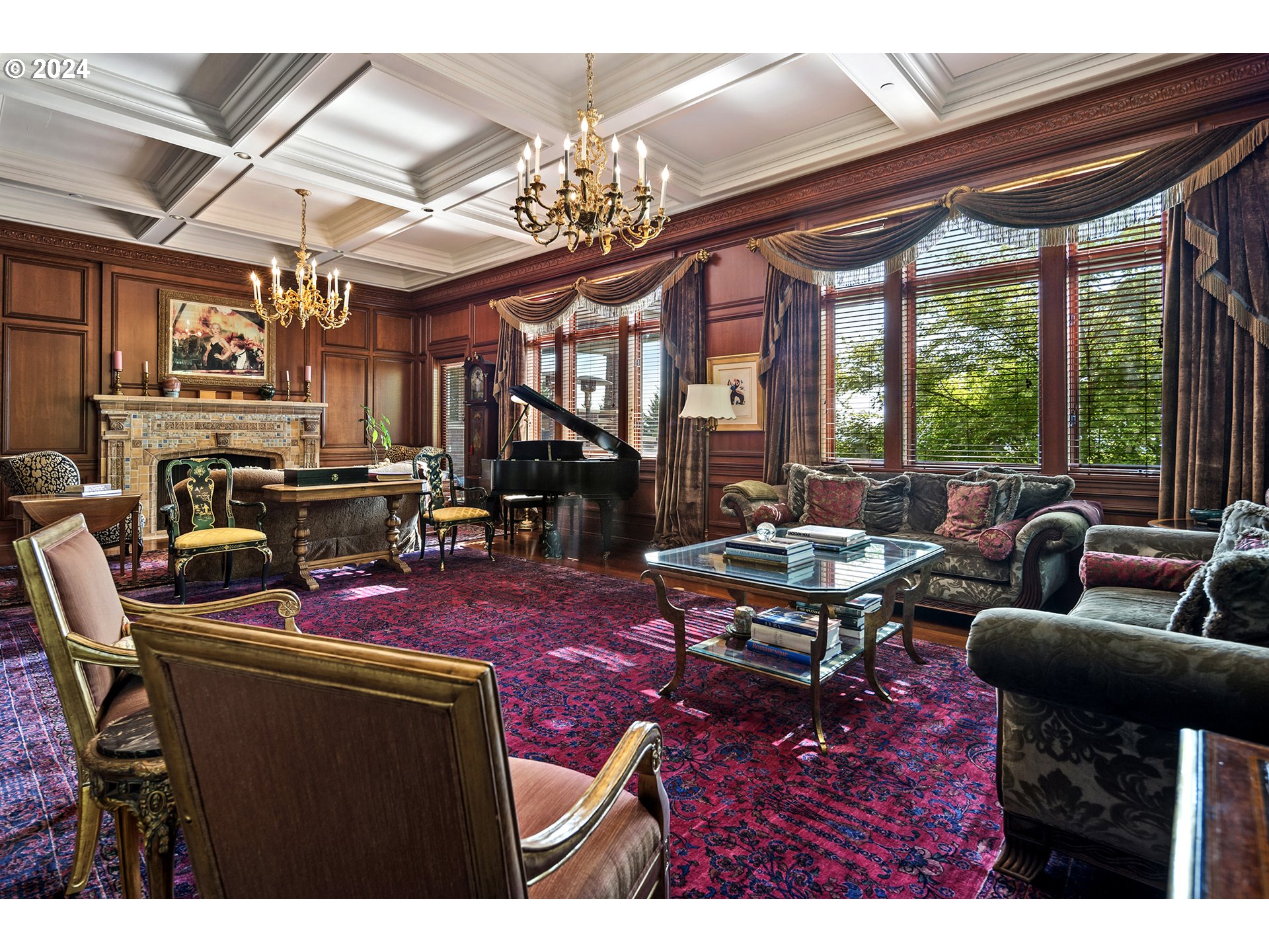 11223 Northwest Saltzman Road Portland, OR 97229 - Photo 16 of 46 a living room with lots of furniture and a chandelier