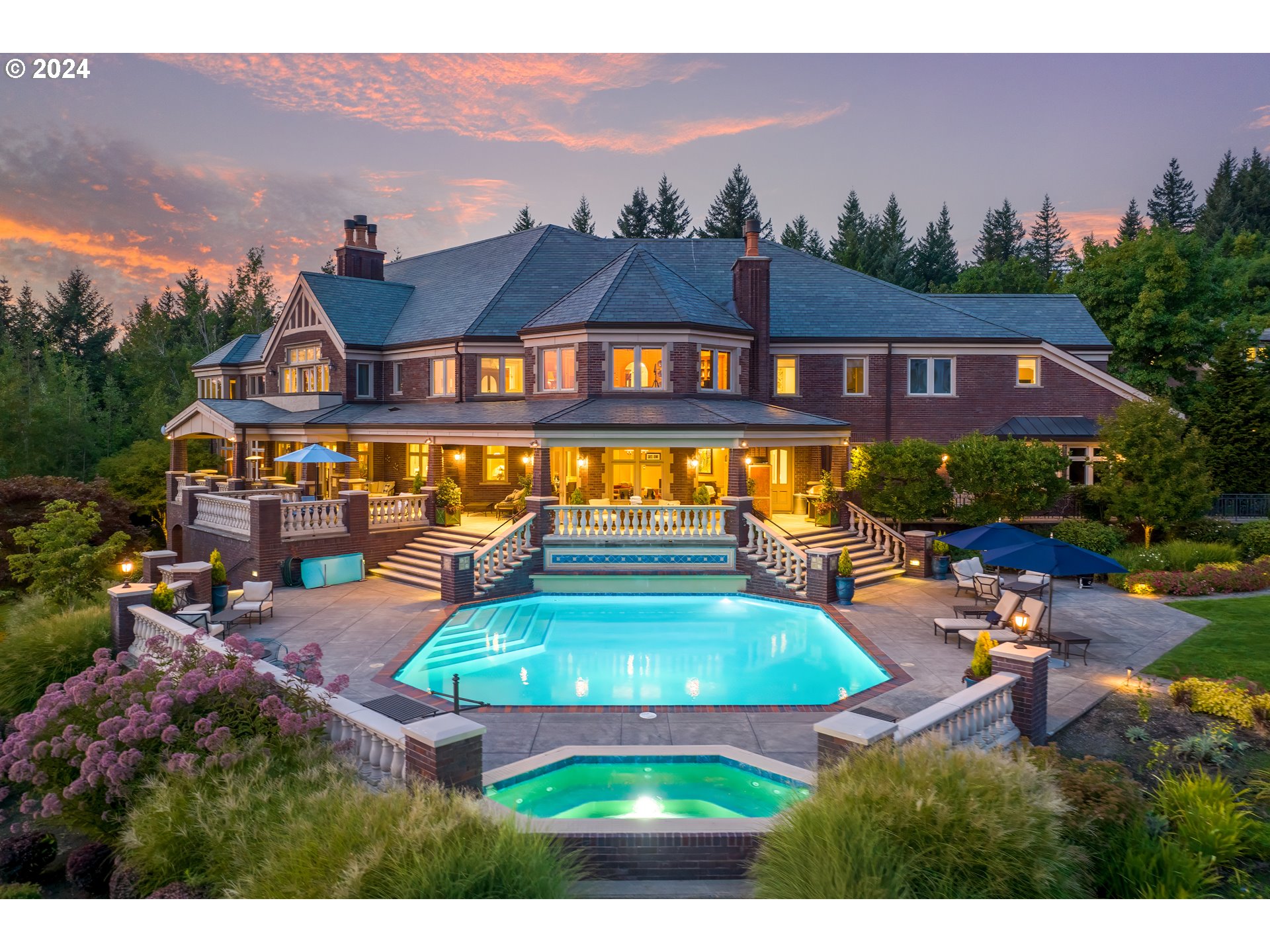 11223 Northwest Saltzman Road Portland, OR 97229 - Photo 4 of 46 a aerial view of a house with swimming pool a dinning table and chairs