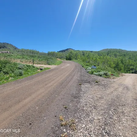 a view of a garden from a lake view