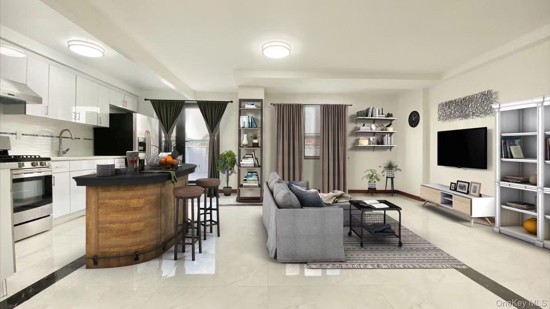 108-38 41st Avenue, Unit 4A Queens, NY 11368 - Photo 10 of 10 a living room with furniture and a flat screen tv