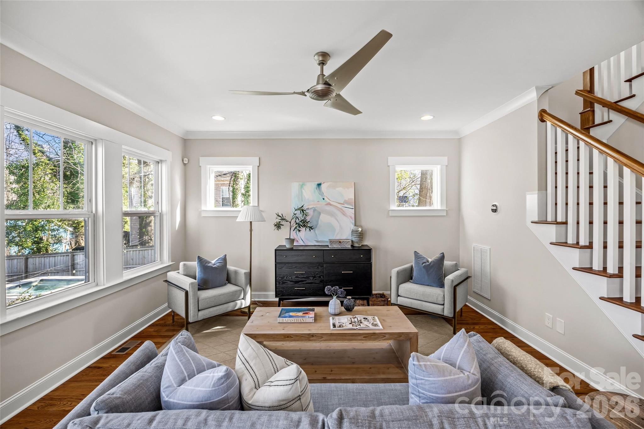 1728 Burgin Street Charlotte, NC 28205 - Photo 18 of 43 a living room with furniture fireplace and a large window