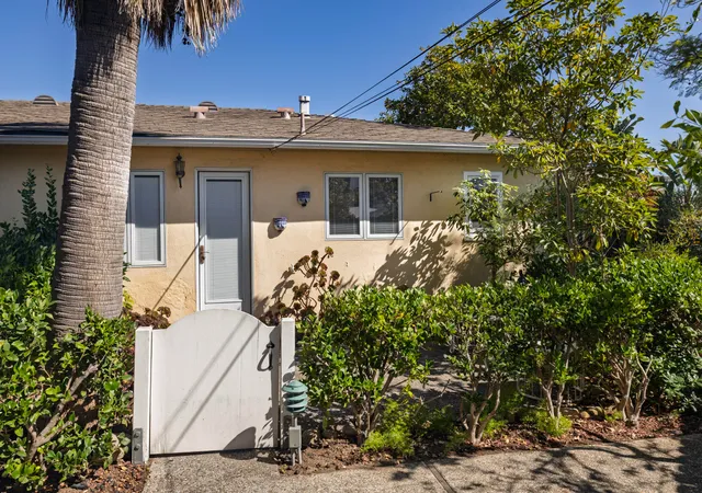 a view of a bench in the garden