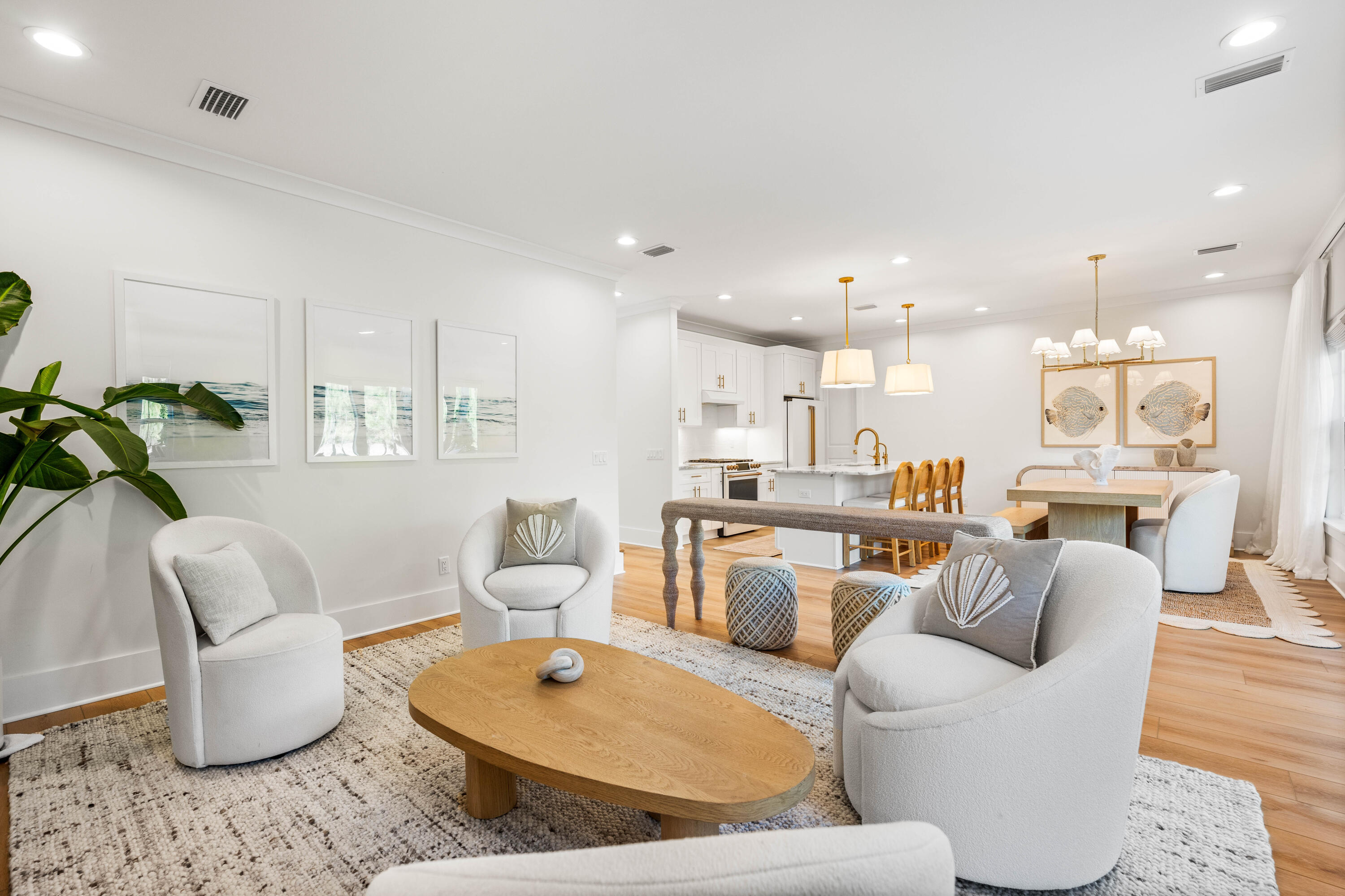15 Sugar Sands Drive Santa Rosa Beach, FL 32459 - Photo 3 of 46 a living room with furniture white walls and kitchen view