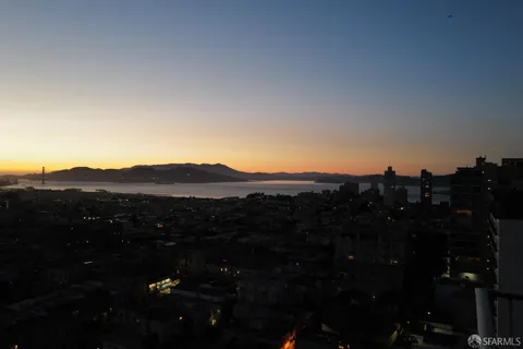 a view of a city and mountain