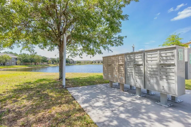 a view of a garden with an outdoor space