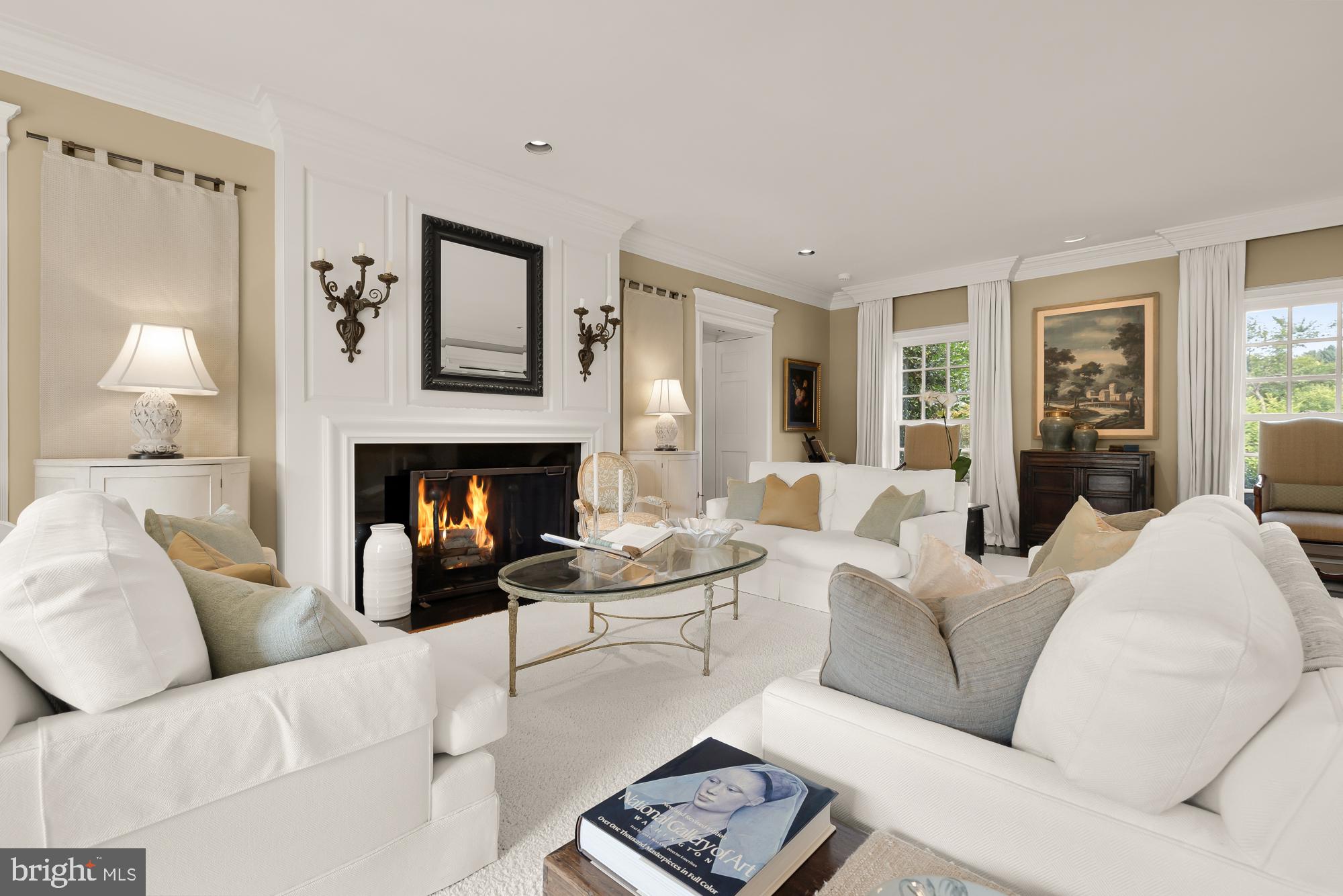 11101 Piney Meetinghouse Road Potomac, MD 20854 - Photo 20 of 96 Elegant living room with cozy fireplace.