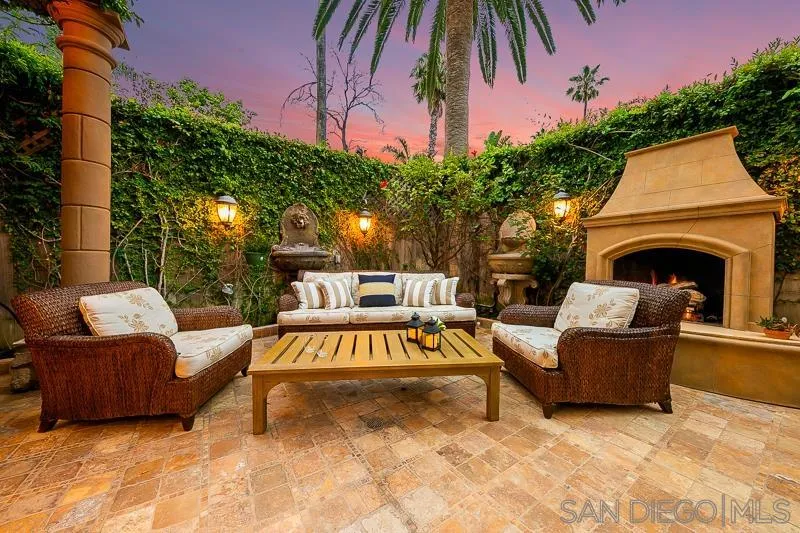 7964 Prospect Place La Jolla, CA 92037 - Photo 18 of 46 a view of a patio with couches and a fire pit