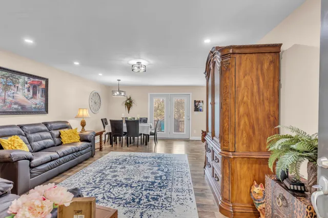 a living room with furniture and a couch