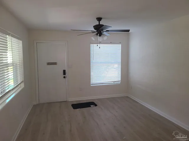 an empty room with a window