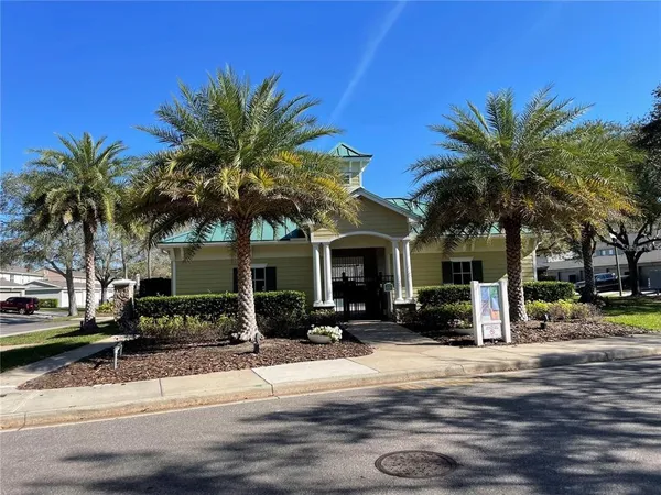 a view of a patio with swimming pool