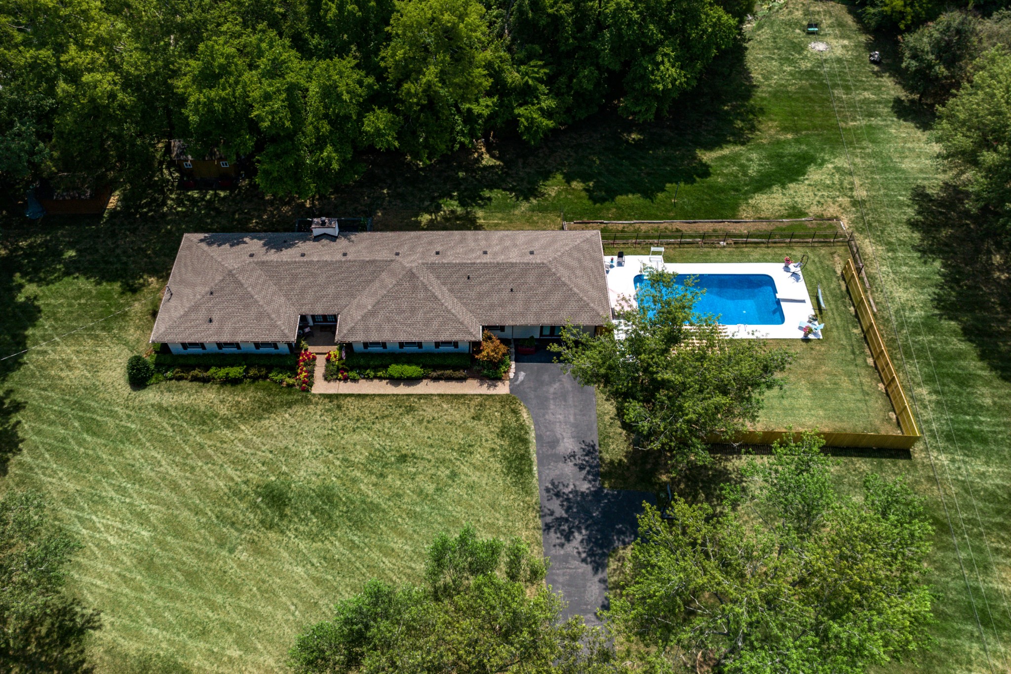 710 High Point Ridge Road Franklin, TN 37069 - Photo 4 of 32 an aerial view of a house with swimming pool and garden