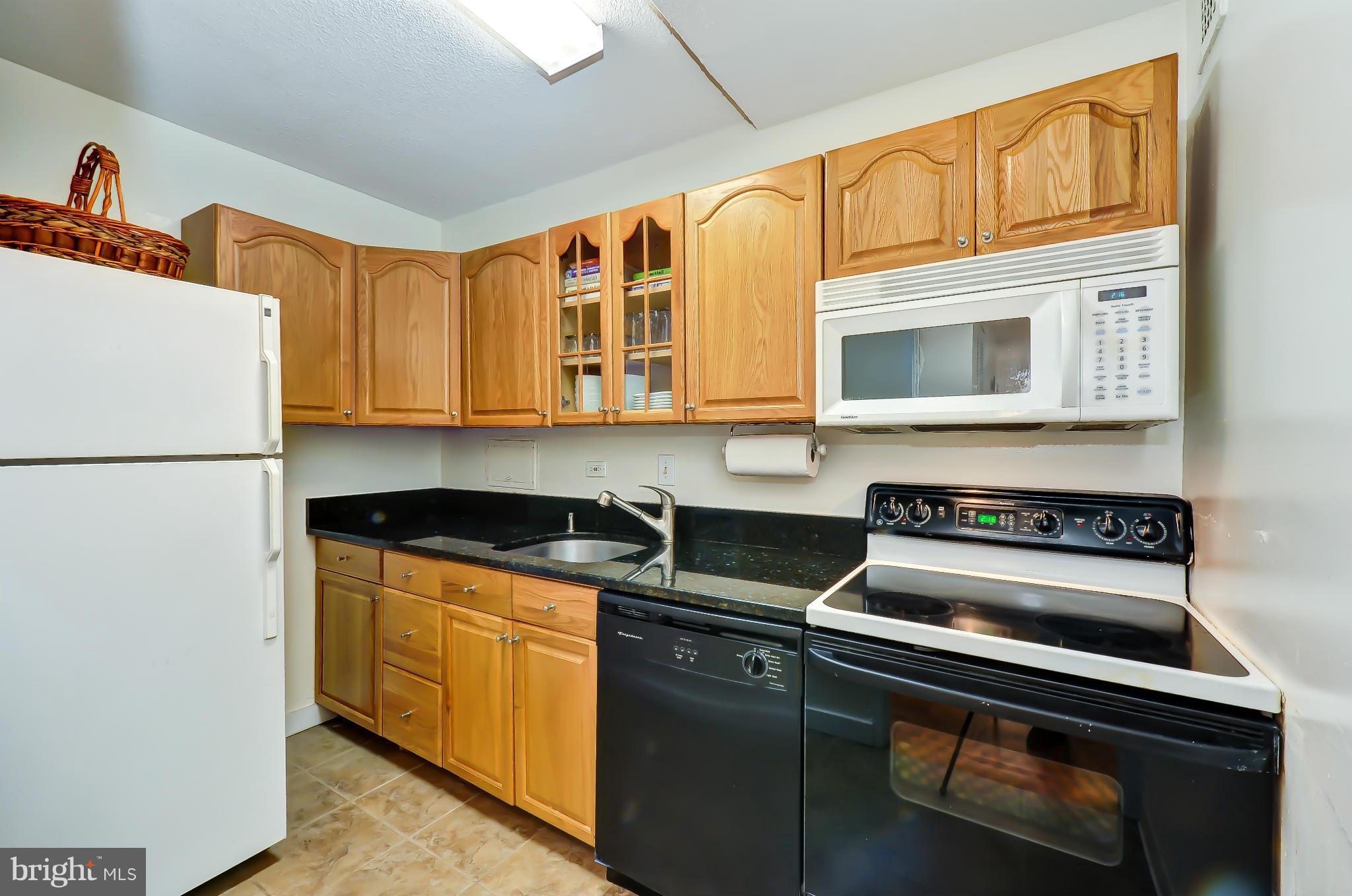 1301 Delaware Avenue Southwest, Unit N504 Washington, DC 20024 - Photo 11 of 29 a kitchen with stainless steel appliances granite countertop a stove and a microwave