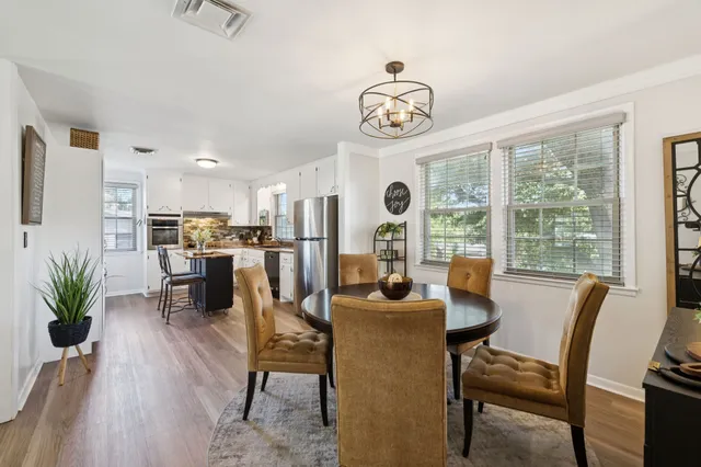 a living room with furniture