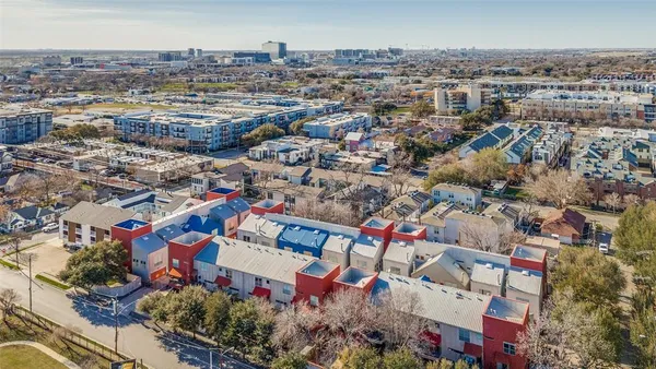 an aerial view of a city
