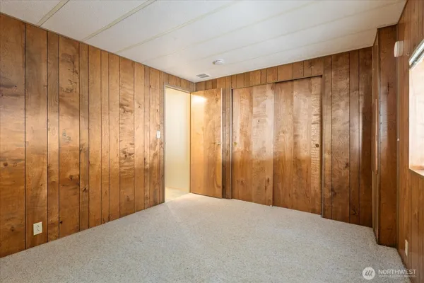 a view of a room with a curtain