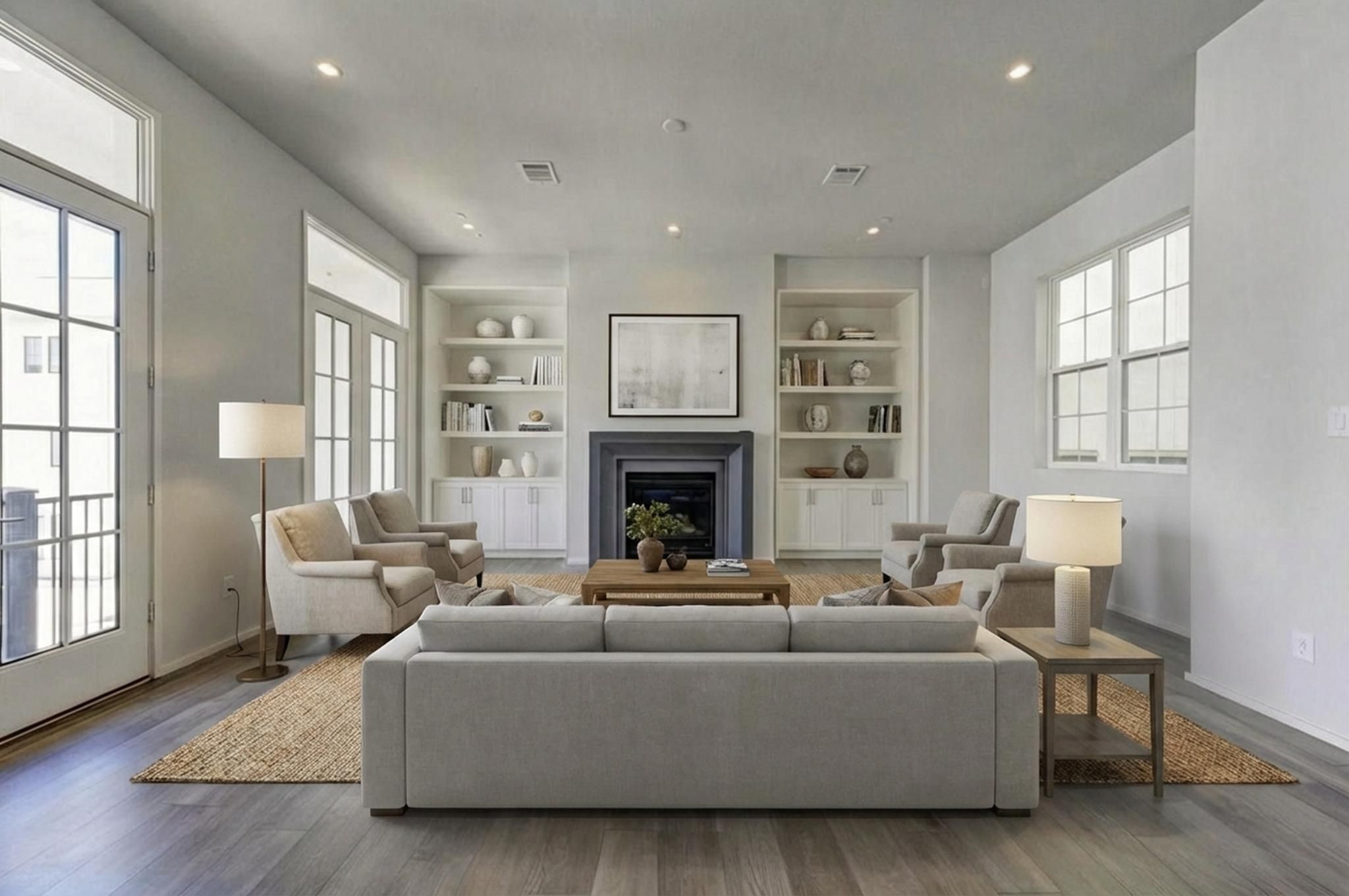 5336 Chandler Street Houston, TX 77007 - Photo 5 of 35 Spacious living room with gaslog fireplace! *virtually staged*