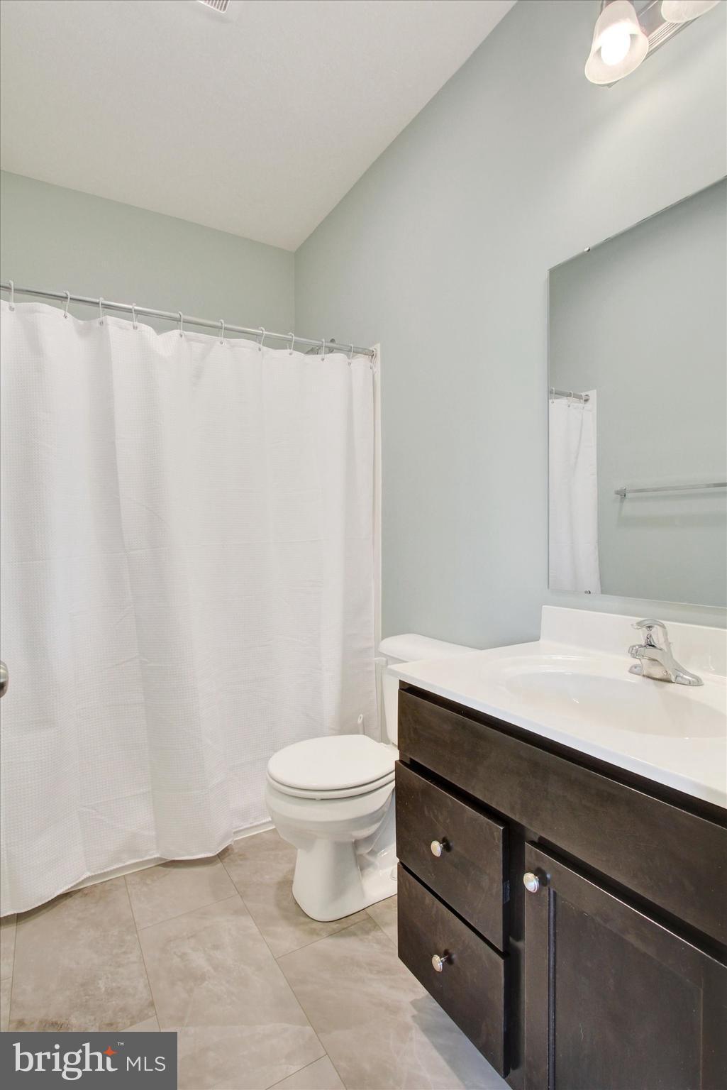 49 Red Rock Run Hanover, PA 17331 - Photo 17 of 38 a bathroom with a sink a toilet a mirror and shower curtain