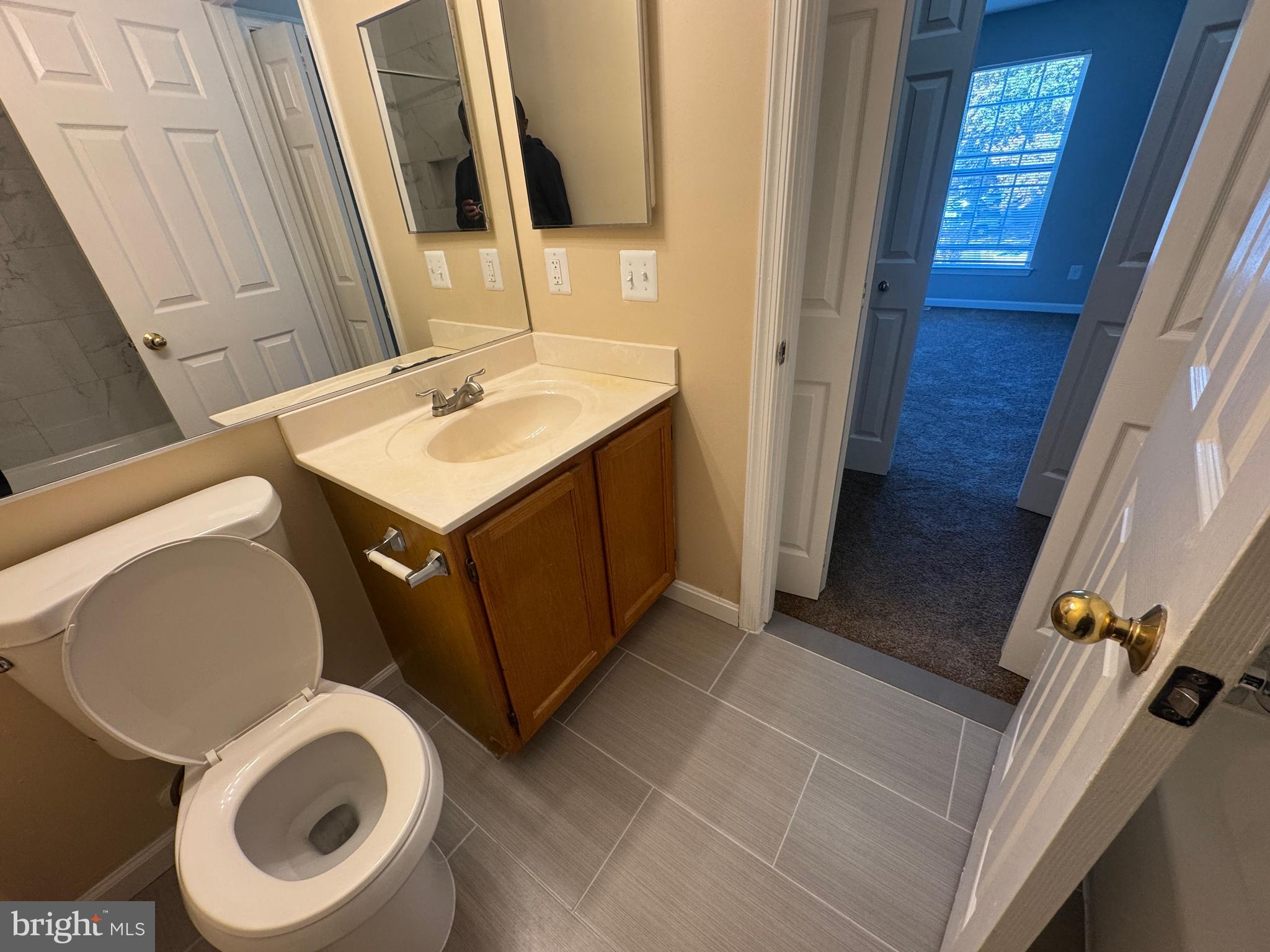 11263 Raging Brook Drive, Unit 253 Bowie, MD 20720 - Photo 21 of 22 a bathroom with a sink a toilet and a mirror