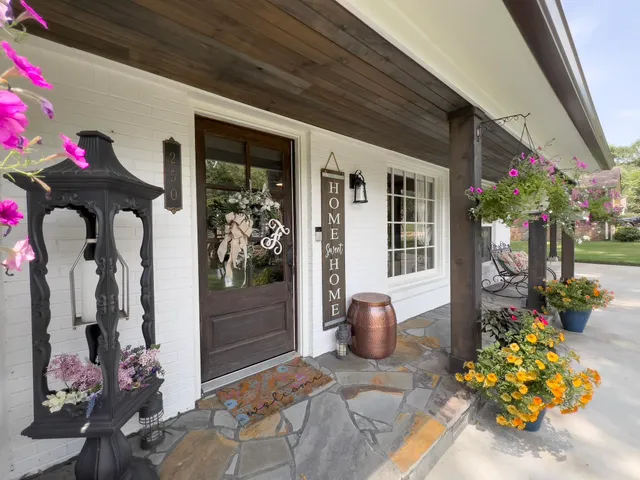 a front view of a house