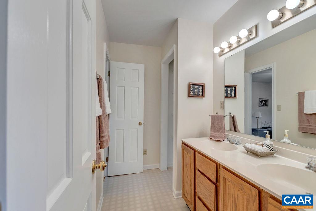 454 Pine Bluff Road Ruckersville, VA 22968 - Photo 30 of 69 a bathroom with a double vanity sink a mirror and a shower