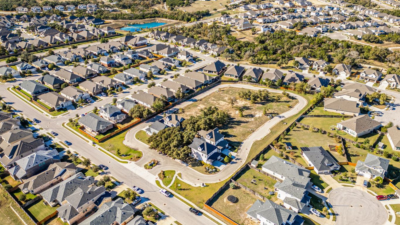 1301 Low Branch Lane, Unit 3 Leander, TX 78641 - Photo 38 of 38 an aerial view of residential houses with yard
