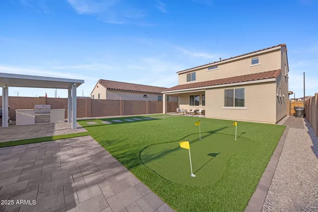 a living room with furniture