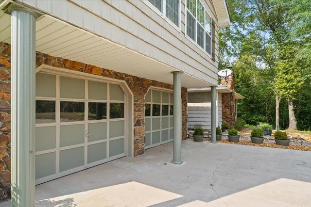 a view of a door and a window