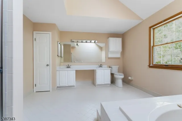 a large room with a large window