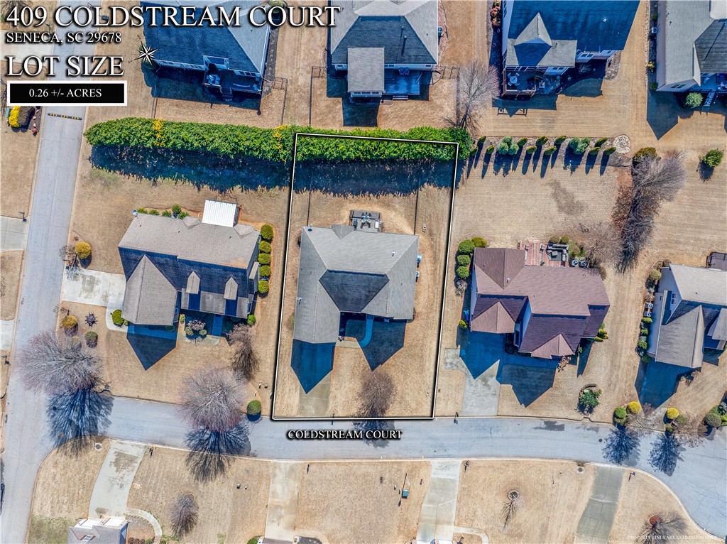 409 Coldstream Court Seneca, SC 29678 - Photo 35 of 40 This captivating aerial view showcases a desirable property within a charming neighborhood setting.