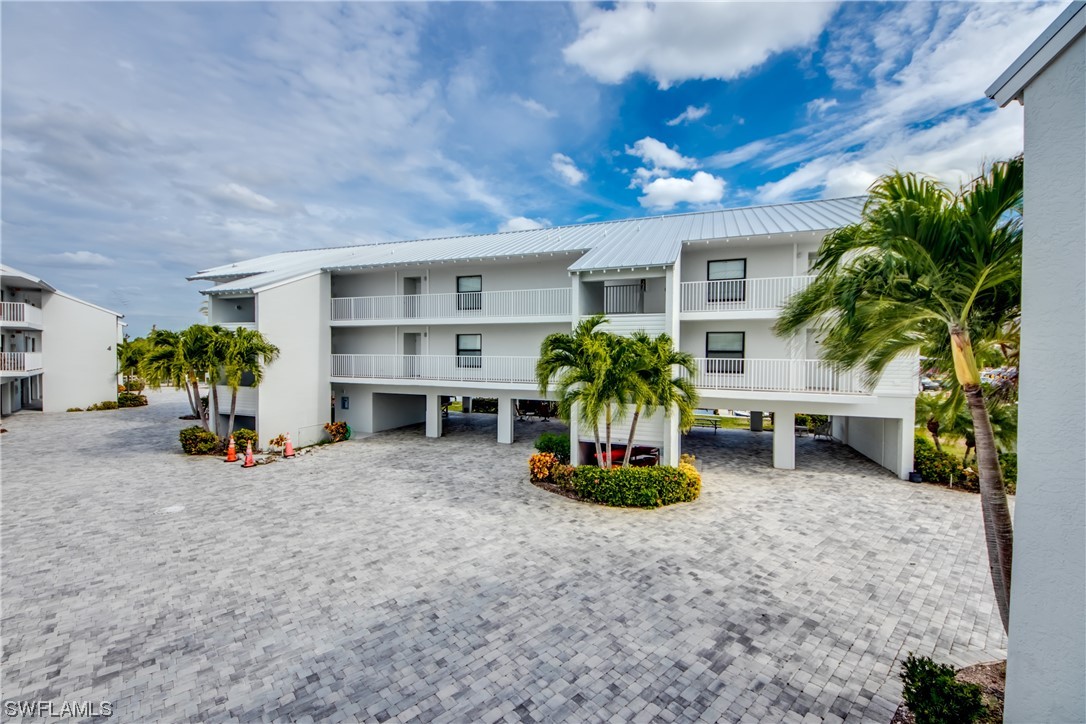 a view of a chairs in a patio