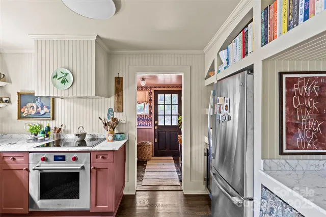 a utility room with large windows