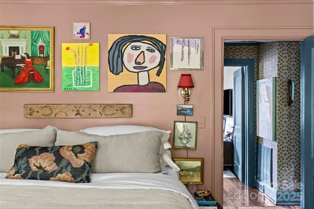 a view of a door and chair in a room