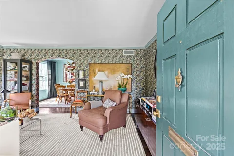 a living room with furniture