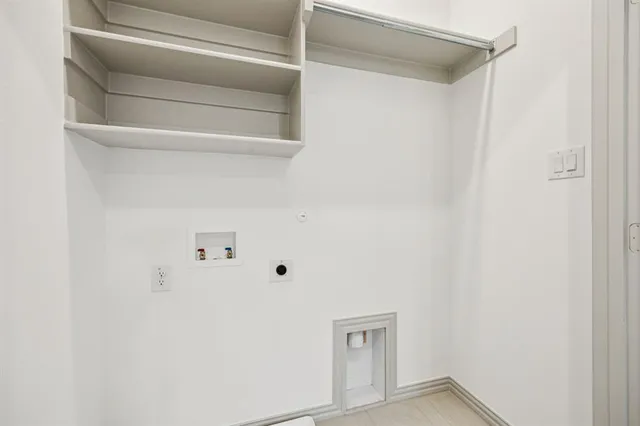a view of small space with racks on the wall