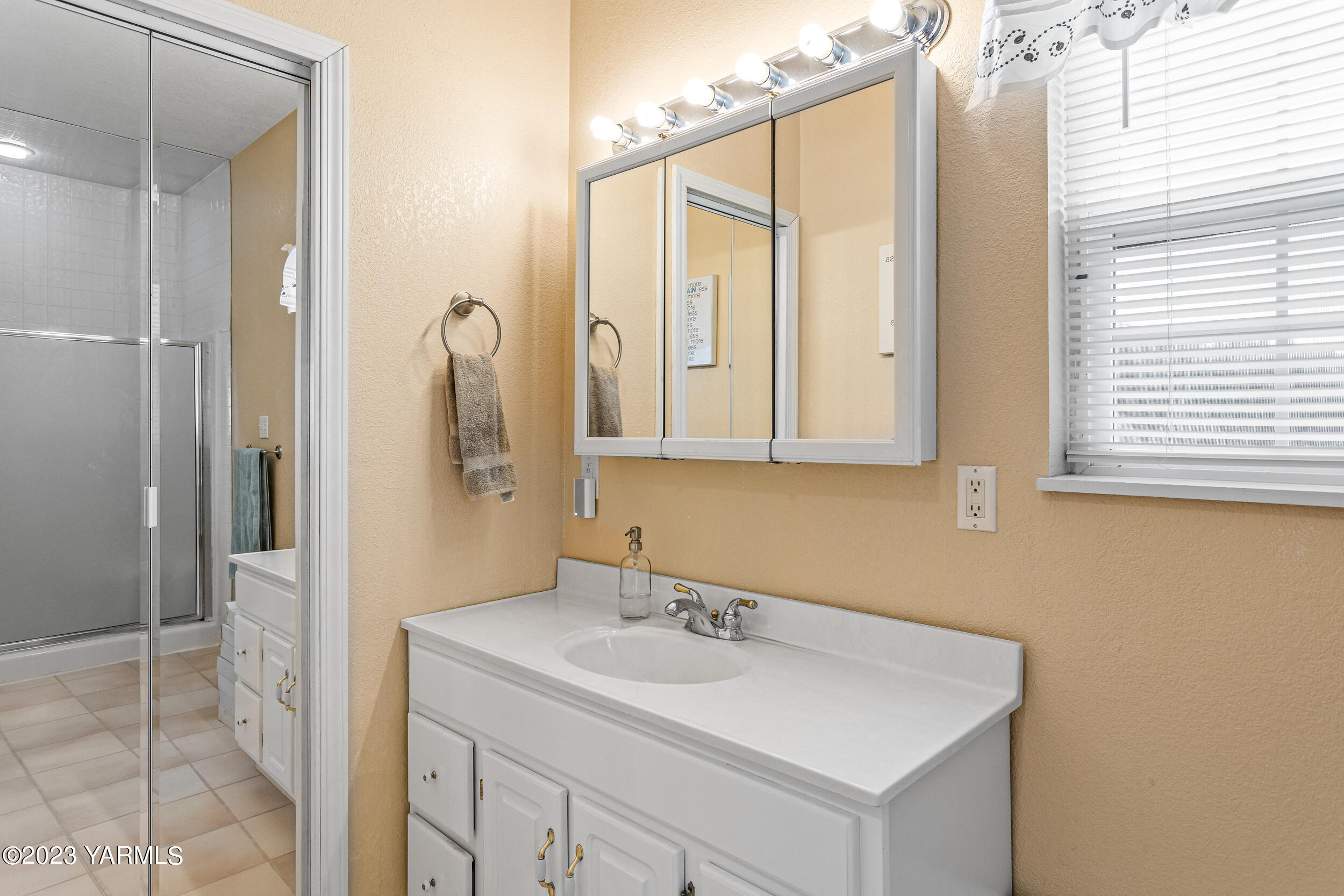 202 West Charron Road Moxee, WA 98936 - Photo 22 of 39 a bathroom with a sink and a mirror