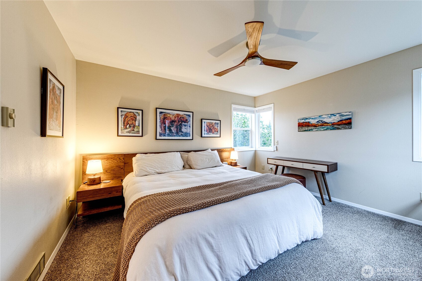 1922 West 7th Street Port Angeles, WA 98363 - Photo 19 of 40 a bedroom with a bed wall painting and a window