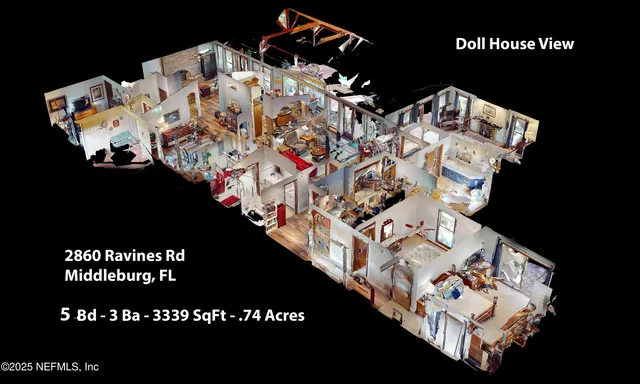 a backyard of a house with lots of green space