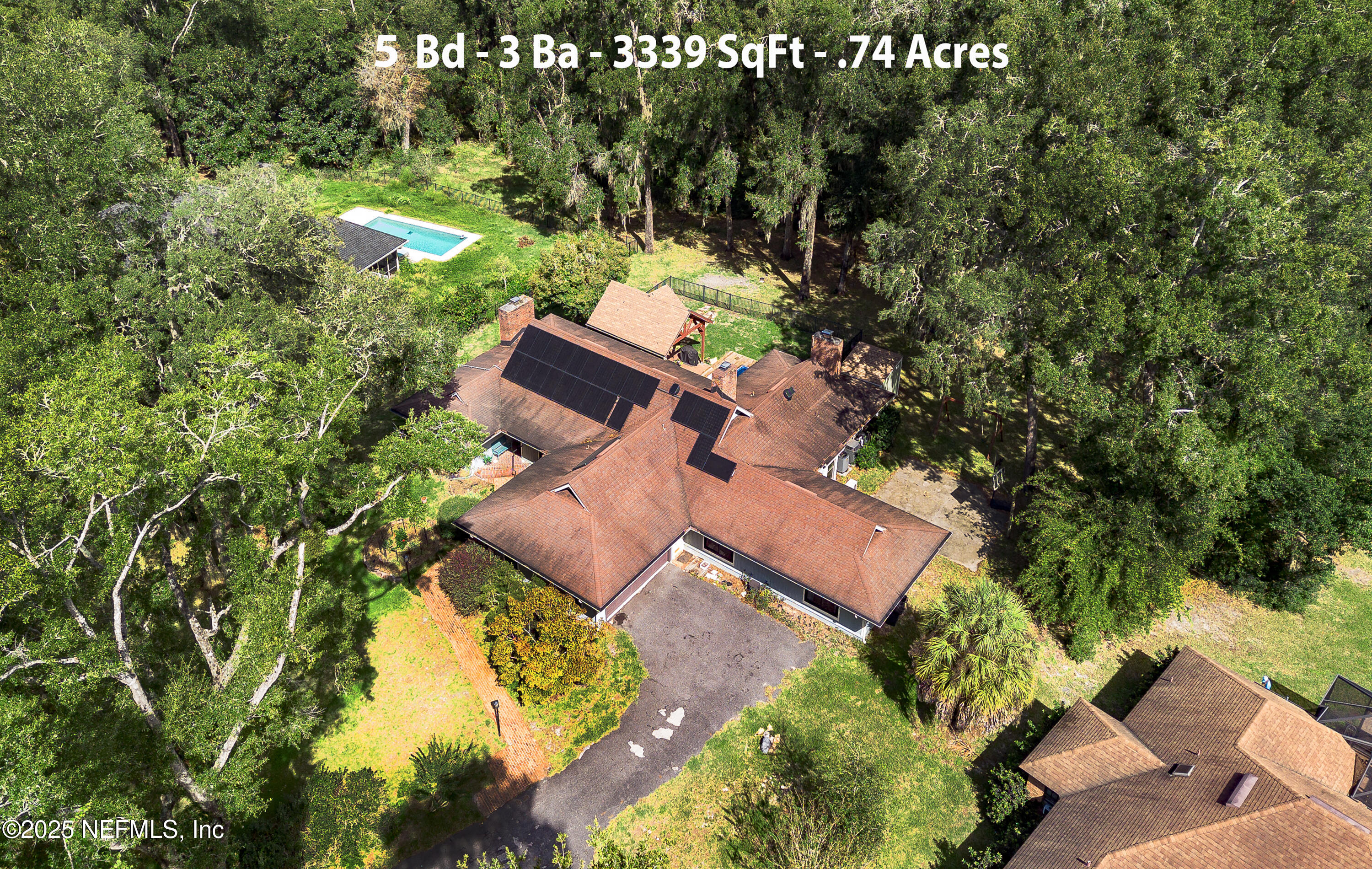 2860 Ravines Road Middleburg, FL 32068 - Photo 48 of 52 an aerial view of house with yard swimming pool and outdoor seating