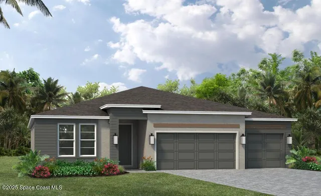 front view of a house with a yard