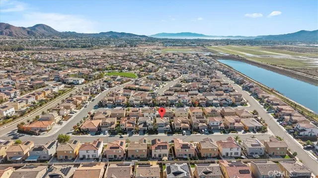 a view of lake with mountain
