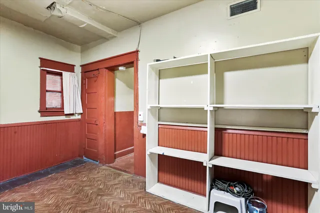 a front view of a building with street