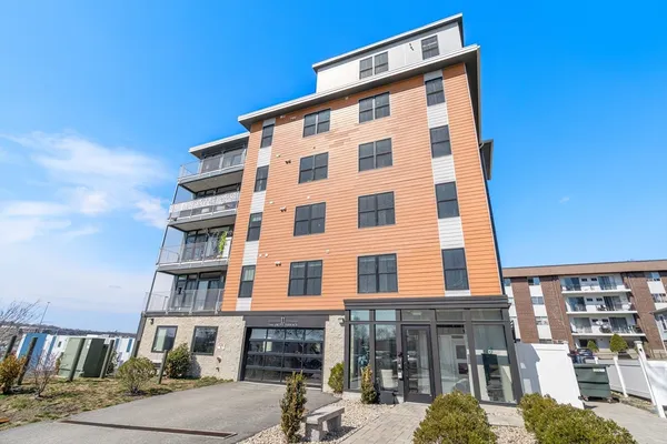 a front view of a building