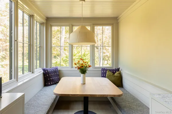 a large living room with a large window