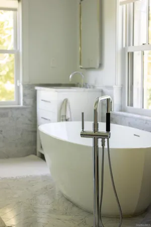a view of a bathtub in a kitchen